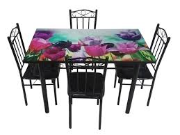 Therefore, choosing the right glass top dining table set is critical for all people. T2a Furniture Modern Style Zerdex Glass Top 4 Seater Dining Table Set For Home Black Amazon In Furniture