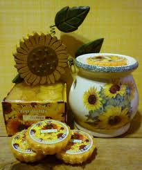 Ceramic Sunflower Tart Warmer Sunflower Yankee Candle Wax Tarts Tea Lights Tea Lights Tart Warmer Yankee Candle