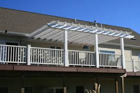 Custom vinyl pergola with automatic sunshade and stone columns. The Pergola Size Guide Pergola Sizes Measurements For Your Home