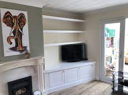 Alcove Tv Unit In Wide Alcove With Floating Shelves Above By Alcoves Alcove Shelving Shelves Wide Alcove Ideas Living Room Alcove Decor Alcove Shelving