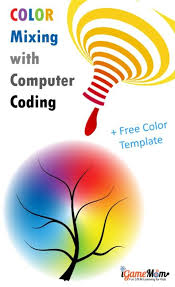 Color Mixing Activity With Computer Coding For Kids Preschool And Kindergarten Learn Rgb Code And Col Computer Coding For Kids Coding For Kids Computer Coding