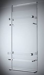 34w×11d×70h cm/around 13.38 ×4.5×27.55h inch Dbl Shelf Easy Clean Acrylic Caddy Wide