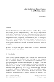 I didn't mean to make you cry! Pdf Liberated Jokes Sexual Humor In All Female Groups