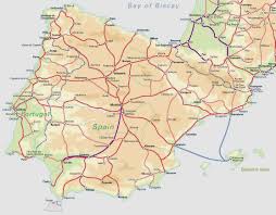 Go to the corresponding detailed continent map, e.g. Detailed Railroads Map Of Spain And Portugal Spain Europe Mapsland Maps Of The World