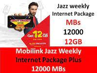 Mobilink Jazz Weekly Internet Package Plus 12000 Mbs Internet Packages Jazz Internet