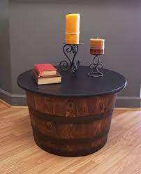 The half barrel round coffee table is one of the newest products to be added to the oak barrel company furniture line. Real Half Whiskey Barrel Coffee Table End Table Buy Online In Faroe Islands At Faroe Desertcart Com Productid 96081877
