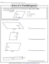 Area Of Parallelograms Worksheet Area Worksheets Parallelogram Math Practice Worksheets