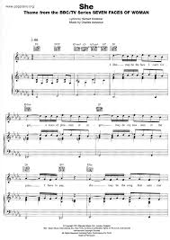 ☆ She- PDF琴譜免費下載| POPPIANO.ORG ☆