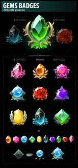 Gems Badges By A Ravlik Graphicriver Gem Drawing Game Gem Game Art