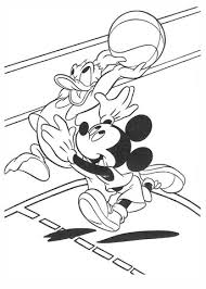 Mickey mouse is an animated character created by walt disney and ub iwerks in 1928. Donald Playing Basketball With Mickey Coloring Page Free Printable Coloring Pages For Kids