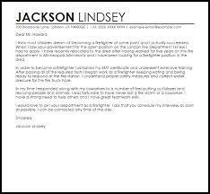 Firefighter Sample Cover Letter Cover Letter Templates Examples