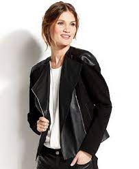 Vince Camuto Perforated Faux Leather Moto Jacket Blazer Jackets For Women Faux Leather Moto Jacket Jackets