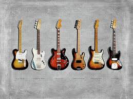 Fender Guitar Collection Jigsaw Puzzle by Mark Rogan
