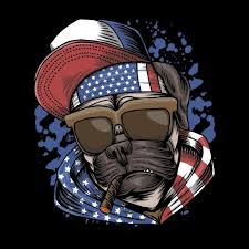 Pug Dog Usa Vector Illustration America American Animal Png And Vector With Transparent Background For Free Download Pug Dog Dog Vector Dog Artwork