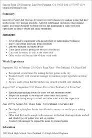 Looking for an pizza chef resume example? Professional Pizza Chef Resume Example Myperfectresume
