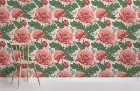 See more ideas about floral fabric, fabric, floral. Pink Green Vintage Floral Pattern Wallpaper Hovia