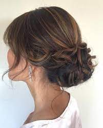 Curly Low Updo With Bangs Updos For Thin Hair Thin Hair Updo Updos For Medium Length Hair Hair Styles