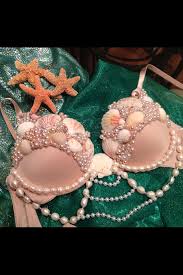 Matching straps go over the shoulders and around the back holding the bra in place all night long. Mermaid Costume Mermaid Costume Mermaid Bra Mermaid Halloween
