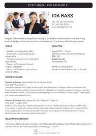 Cv design word beau sample resume for abroad application. Study Abroad Samples Studyabroadsamp Profile Pinterest