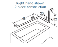 Cut knurling will give great quality with a much longer tool life. Brey Krause D 7853 Bs P Grab Bar Tub Grab Bar 1 Diameter 48 H X 20 H X 32 V Right Hand Mount Bright Stainless Finish With Peened Safety Grip Quantum Kitchen Bath Store