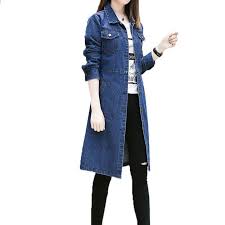 Kadin Arti Boyutu Denim Ceketler Ilkbahar Sonbahar Moda Kadin Palto Gevsek Uzun Kot Ceket Kadin Rahat Dis Giyim Fashion Denim Jacket Coat