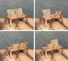 Contemporary Tete A Tete Outdoor Chaise Urban Gardens Furniture Wooden Bench Decor
