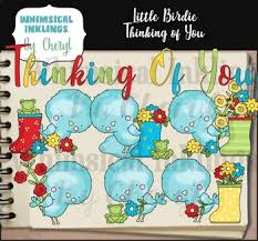 # thinking of you # on my mind # thinking about you. Little Birdie Thinking Of You Clipart Collection By Whimsical Inklings