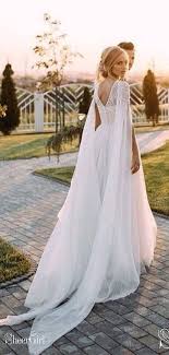 Looking for arm coverage on your wedding day? A Line Beaded Chiffon Boho Wedding Dresses With Cape Sleeves Awd1345 Online Wedding Dress Cape Wedding Dress Cheap Bridal Dresses