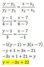 Pertama → cari gradien garisnya. Rumus Cepat Persamaan Garis Lurus
