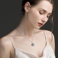 YYB Abalone Star of David Necklace for Women Men S925 Sterling Silver  Oxidized Star of David/Chai Necklace for Anniversary Jewish Star Necklaces  Jewelry Gifts for Women Mom Men