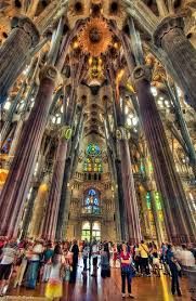 La Sagrada Familia Interior In Barcelona Spain La Sagrada Familia Barcelona Spain Gaudi