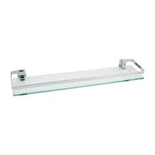 Compareclick to add item speakman ® caspian 21 polished chrome bathroom towel shelf compareclick to add item allied brass dottingham glass bathroom shelf w/ gallery rail to the. Neu Home Wall Mounted Glass Shelf With Chrome Rail Walmart Com Walmart Com