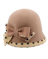 Vintage Khaki Felt Hat With Dot Print And Bow Detail Hats Vintage Outfits Hats Vintage