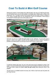 Mowed with the toro greensmaster 1000 at 0.4. Golf Course Designers Backyard Putt Putt Course Mini Golf Course Ideas By Horwathgolf Issuu