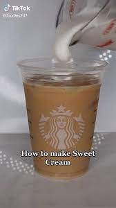 How To Make Sweet Cream Video Starbucks Drinks Recipes Starbucks Coffee Drinks Coffee Recipes Starbucks