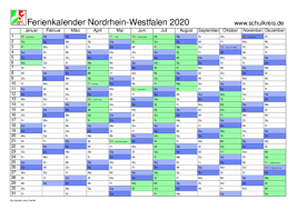 Hier finden sie den kalender 2021 mit nationalen und anderen feiertagen für deutschland. Schulferien Kalender Nrw Nordrhein Westfalen 2020 Mit Feiertagen Und Ferienterminen