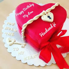 Happy Birthday Cake Heart Shape With Name Beautiful Red Heart Birthday Cake For Lover With Name Heart Shaped Birthday Cake Heart Birthday Cake Birthday Cake For Husband