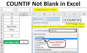 =countblank (range) the range, which is a required argument, is the group of cells the function must search. Countif Not Blank In Excel Formula Example How To Use