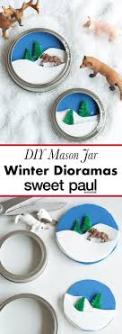 Mason Jar Lid Winter Dioramas Sweet Paul Magazine Mason Jar Lids Ornaments Mason Jar Crafts Mason Jars