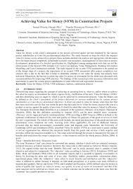 Normally for arriving at cost of building two basic things are required Pdf Achieving Value For Money Vfm In Construction Projects