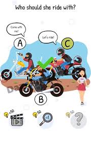 Tentunya semakin naik levelnya akan semakin rumit dan menjebak, oleh karena itu untuk mempermudahnya kamu bisa melihat sampai kunci jawaban brain out level 100 di bawah ini: Who Is Level 145 Who Should She Ride With Answer Daze Puzzle