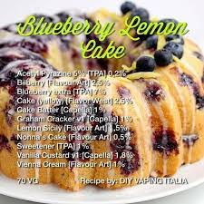 Blueberry Lemon Cake E Juice Recipe Eliquid Recipe Juicing Recipes