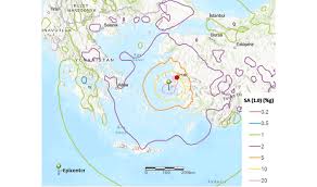 SA (1.0) shake map (%g) for 30 October Mw 6.9 Samos-Izmir ...