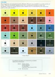 western electric products telephones color charts chart 1