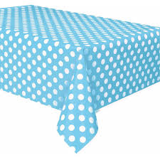 Plastic Light Blue Polka Dots Table Cover 108 X 54 Walmart Com Walmart Com
