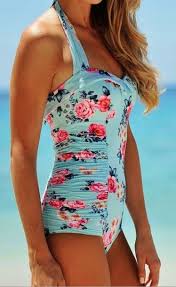 I Would Totally Wear This Swimwear Bikini Blue Swimwear Floral Light Blue Floral Swimwear One Peice One Peic Cute One Piece Swimsuits Cute Swimsuits Fashion