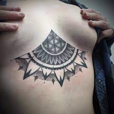 109 Likes 4 Comments Geoska Tattoos Geoska On Instagram Sternum On Julia Becker1898 Sat Lik Sternum Tattoo Geometric Tattoo Black And Grey Tattoos