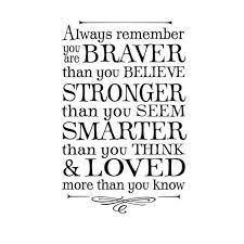 Always Remember You Are Braver Than You Believe Winnie The Pooh Quote Lettering Art Vinyl Wal Inspirational Graduation Quotes Grad Quotes Graduation Quotes