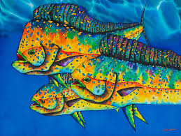 Caribbean Mahi Mahi Dorado Fish By Daniel Jean Baptiste Silk Painting Silk Art Silk Painting Techniques