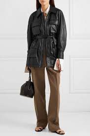 Low Classic Belted Faux Leather Jacket Net A Porter Com Leather Jacket Faux Leather Jackets Belted Jacket Outfit